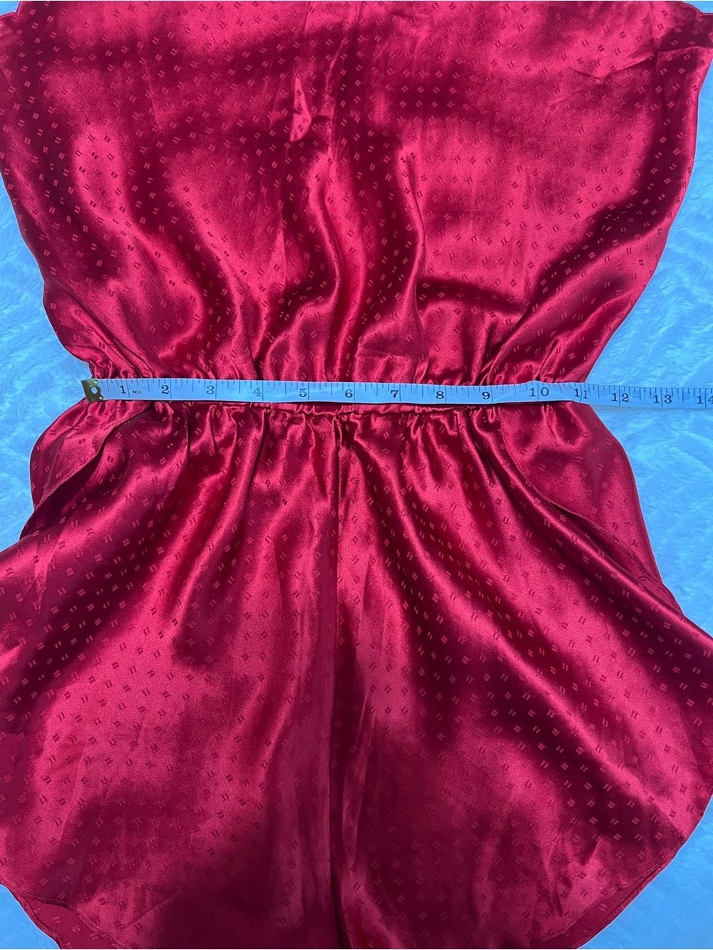 Vintage Galadriel 100% Silk Red Romper Teddy Lingerie Bodysuit Size L - Picture 14 of 15